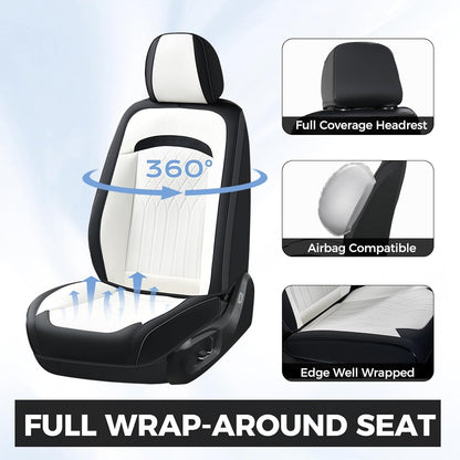 FLORICH Car Seat Covers Front Seat, Leather Seat Covers for Cars, Car Seat Protector Waterproof, Universal Automotive Seat Covers, Front Car Seat Cover Fit for Most Sedans SUV Pick-up Truck