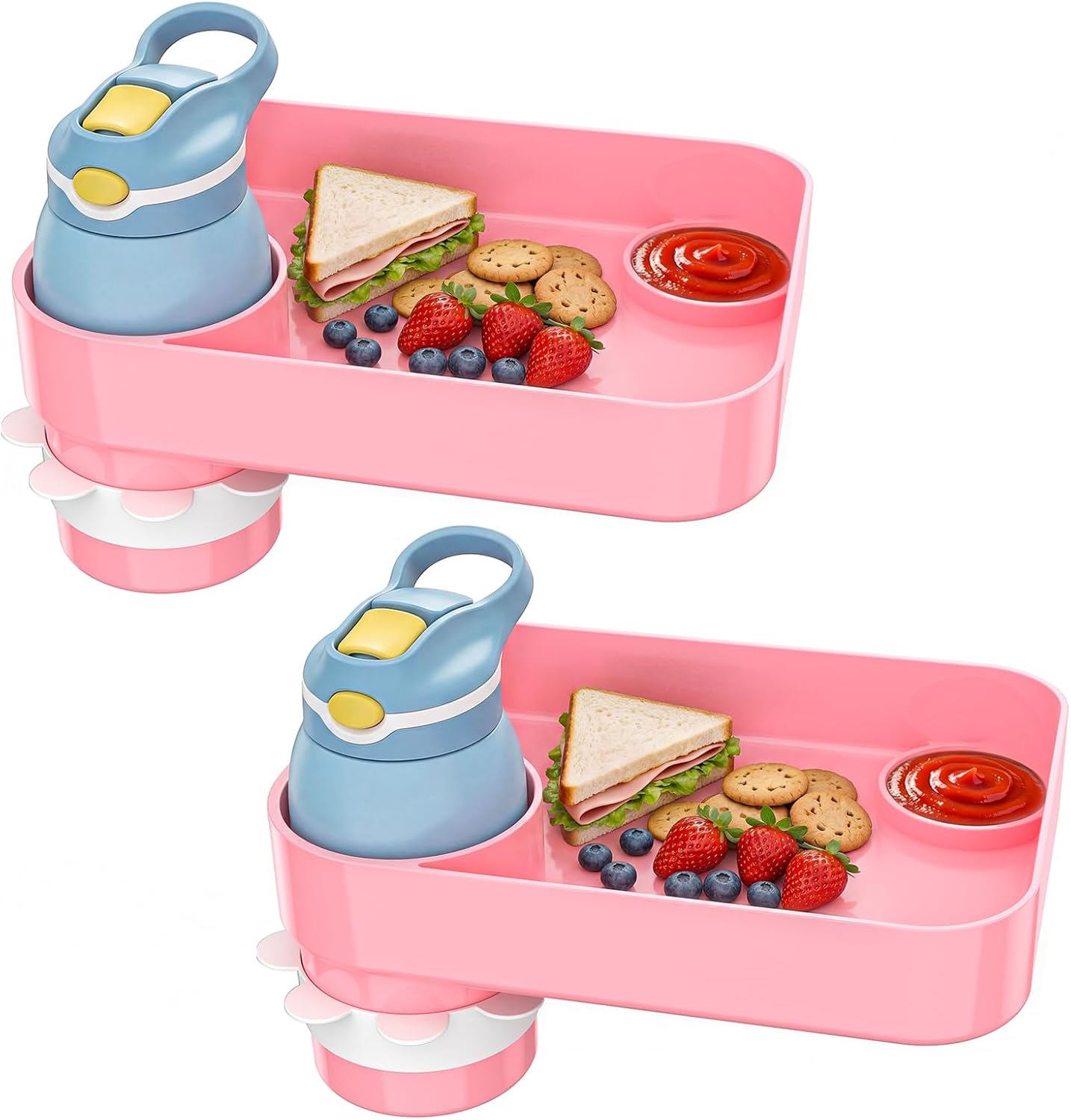 Kids Car Seat Tray, Travel Tray with Cup Holder for Toddler Baby, Kids Car Seat Food Snack Organizer for Road Trip, Stroller Snack Organizer Travel Must Haves Toddler Must Haves (Dark Gray, 1PCS)