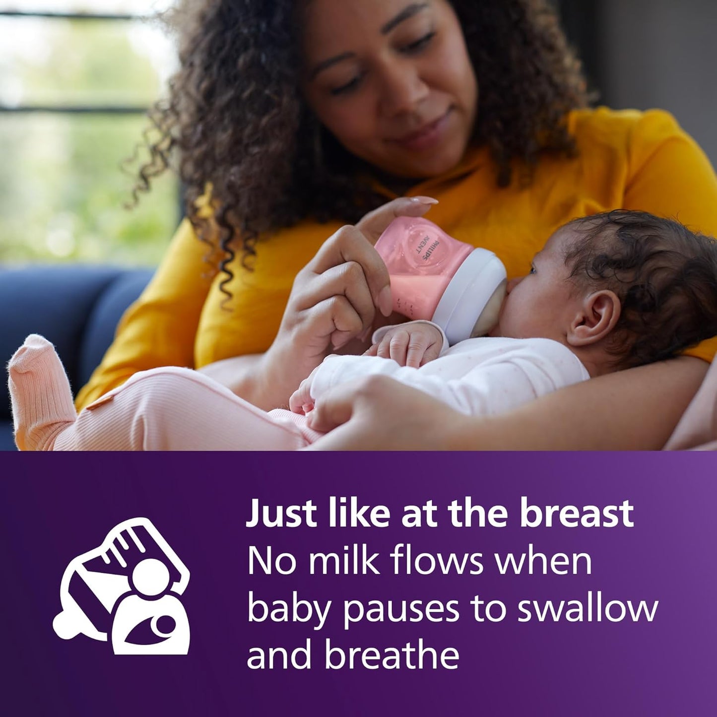 Philips Avent Natural Baby Bottles with Natural Response Nipples (Medium Flow, Flow 3), 9oz, 4-Pack, SCY903/04