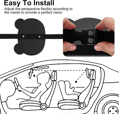 1 PcsBaby Car Mirror for Backseat, Safety Baby Car Seat Mirror for Rear Facing, Shatterproof Hook Clip Clear Wide View & 360° Rotation Baby Mirrors Essentials Accessories