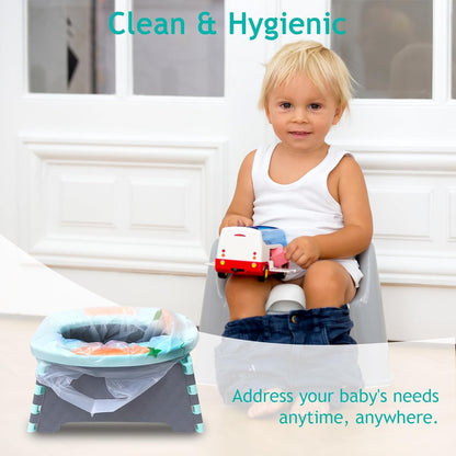 Disposable Portable Potty Liner Bags with Super Absorbent Pads - Universal Fit for Most Potty Training Chairs, Outdoors Travel Baby Toilet Liners Leak-Proof for Home & Travel - 36 Packs