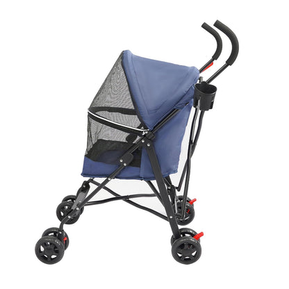 Pet Gear Travel Lite Plus Stroller,Compact Portable Jogger All Terrain Travel Pet Gear, Foldable Lightweight Durable Pet Stroller for Small To Medium Pets Dogs And Cats up to 15 pounds (Gray)