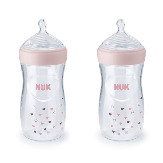 NUK Simply Natural Baby Bottles, 5 Oz, 2-Pack, Colors May Vary