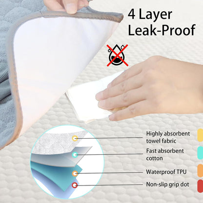 2 Pack Potty Training Car Seat Protector & Bag, Waterproof Piddle Pads for Carseat, High Chair & Stroller, Soft Anti-Slip Liner, Fast Water Absorption Pee Protector for Toddlers, Machine Washable