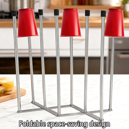 Foldable Bottle Drying Rack, Baby Newborn Extendable Water Bottle Drying Holder Fast Cup Dryer with Non-Slip Silicone Bottom Storage Bag Drainer Rack for Kitchen Home Organizer