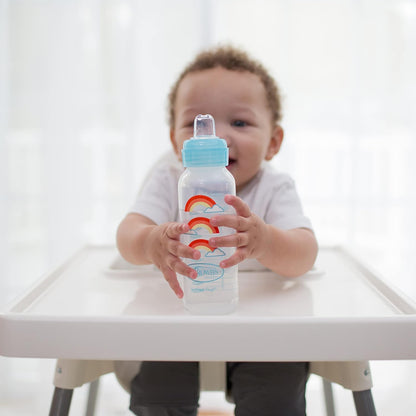 Dr. Brown's Anti-Colic Options+ Narrow Sippy Bottle Starter Kit, 8oz/250mL, with Level 3 Medium-Fast Flow Nipple and Soft 100% Silicone Sippy Spout, Blue, BPA Free, 6m+