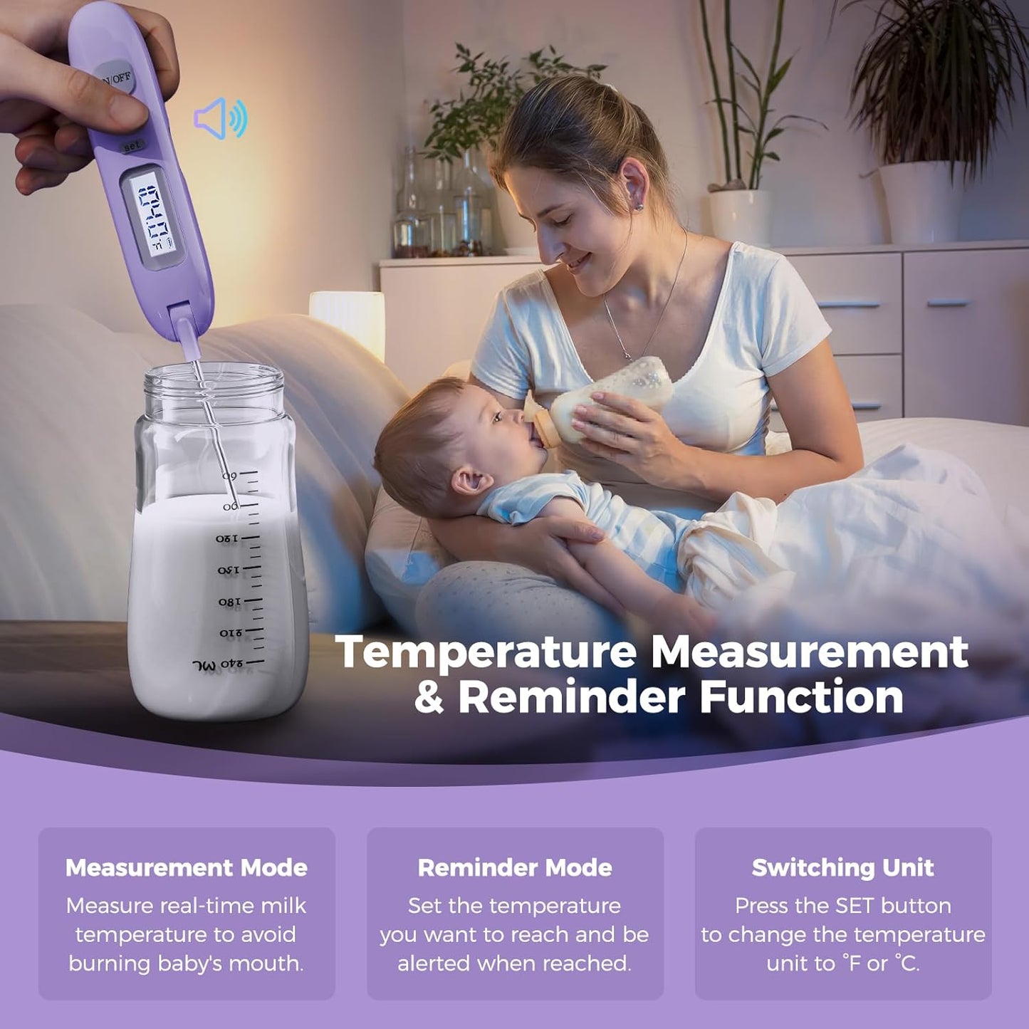 Electric Bottle Brush Cleaner,Rechargable Electric Baby Bottle Brush Cleaner with Thermometer,Silicone Bottle/Nipple/Straw Brush,Drying Rack,Travel Bottle Cleaner Kit for New Moms (Pink)