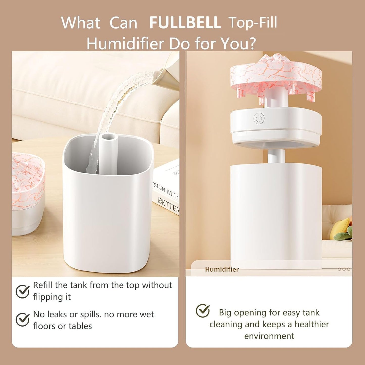 Portable Mini Cool Mist Humidifier, 400ml Ultrasonic Humidifier with 7 Color Night Lights, 2 Mist Modes, 10-20 Hours Runtime, Ultra-Quiet for Bedroom, Nursery, Office, Car, USB Powered (White)
