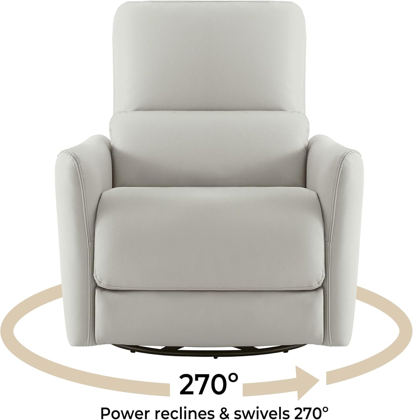 CHITA Power Recliner Chair Swivel Glider, FSC Certified Upholstered Living Room Nursery Reclining Sofa Chair with Lumbar Support, Linen