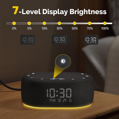 1Mii White Noise Sound Machine with Alarm Clock, Sound Machine for Sleep for Adults Baby, 30 Soothing Sounds, Smart App Controlled, Dimmable 7-Color Night Light, Sleeping Timer, 30 Volume Levels