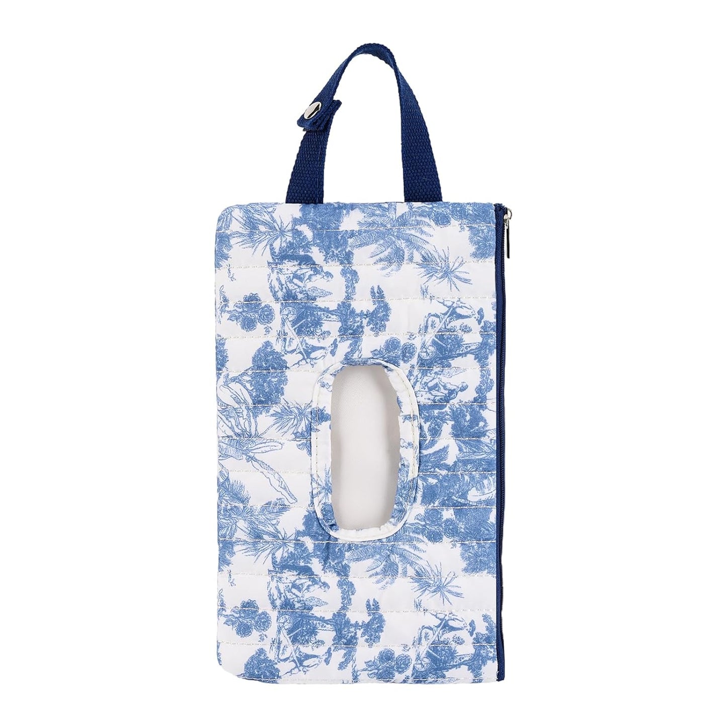 Quilted Baby Wipe Holder Quilted Wipe Pouch Portable Hanging Floral Wet Wipes Bag for Car, Stroller