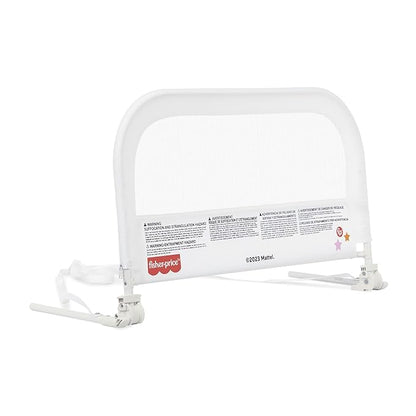 Dream On Me Fisher-Price Little Naps Bed Rail for Toddlers in White, Suitable for All Types of Beds, No Tool Assembly for Toddler Bed Rail