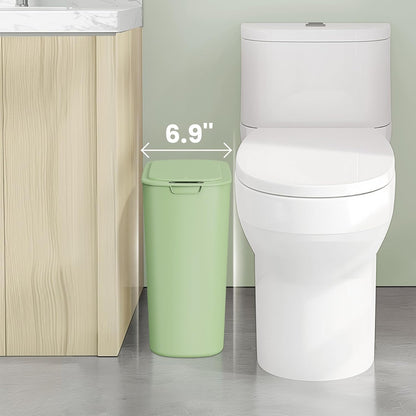 Cesun Motion Sensor Trash Can, 5 Gallon Automatic Bathroom Garbage Can with Lid, Touchless Smart Plastic Slim Wastebasket for Bathroom, Office, rv, Bedroom, Living Room, White