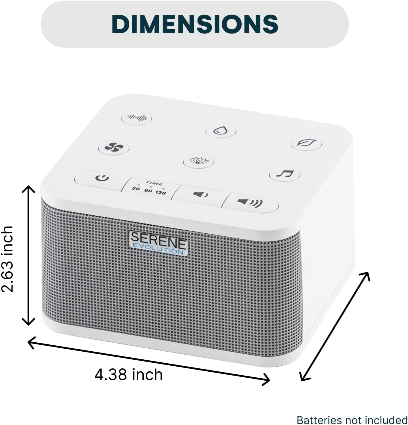Serene Evolution 45 Sound Portable White Noise Machine - Sleep Sound Machine for Adults, Kids, Baby, Home, Office Privacy - White Noise Machine for Office - Nature Sound Machine - White Noise Maker