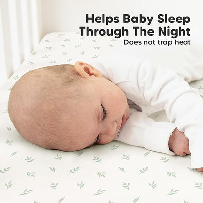 KeaBabies 2-Pack Organic Crib Sheets for Boys, Girls - 52x28 Fitted Crib Mattress Sheet Neutral, Breathable Jersey Cotton Cover for Baby Bed, Toddler Mattress, Soft & Cute Prints (Herb)