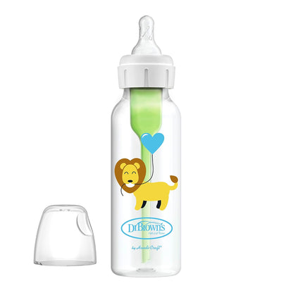 Dr. Brown’s Anti-Colic Options+ Narrow Baby Bottles, 0m+ Level 1 Nipple - Baby Bottle to Reduce Colic (3 Pack), Purple 8 oz