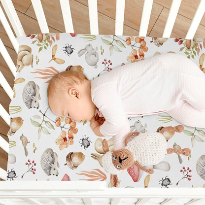 Fitted Crib Sheets White Bears with Clouds Stretchy Portable Playard Sheets for Baby Toddler, Breathable Soft Mini Crib Mattress 39 x 27 in for Boys and Girls