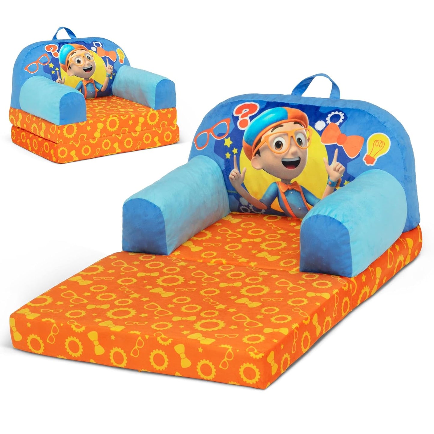 Delta Children - Cars Cozee Buddy Flip-Out Kids Chair, Blue