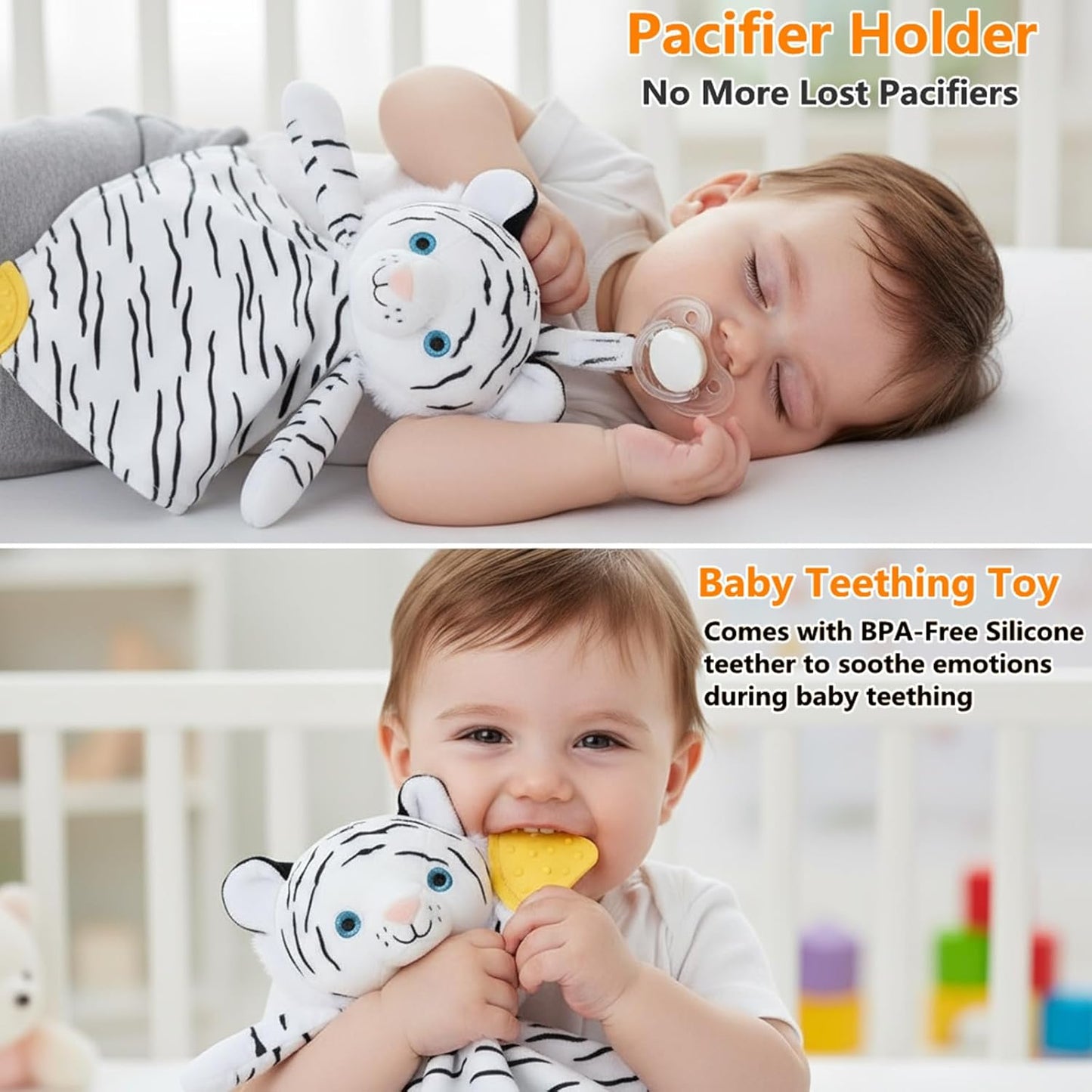 BEREST Unicorn Baby Sleep Soother 4-in-1 Sound Machine with Heartbeat & White Noise|Security Blanket & Pacifier Holder|Soothing Plush Toy for Newborns|Perfect Baby Registry Essential