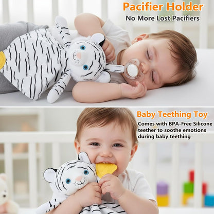 BEREST Unicorn Baby Sleep Soother 4-in-1 Sound Machine with Heartbeat & White Noise|Security Blanket & Pacifier Holder|Soothing Plush Toy for Newborns|Perfect Baby Registry Essential