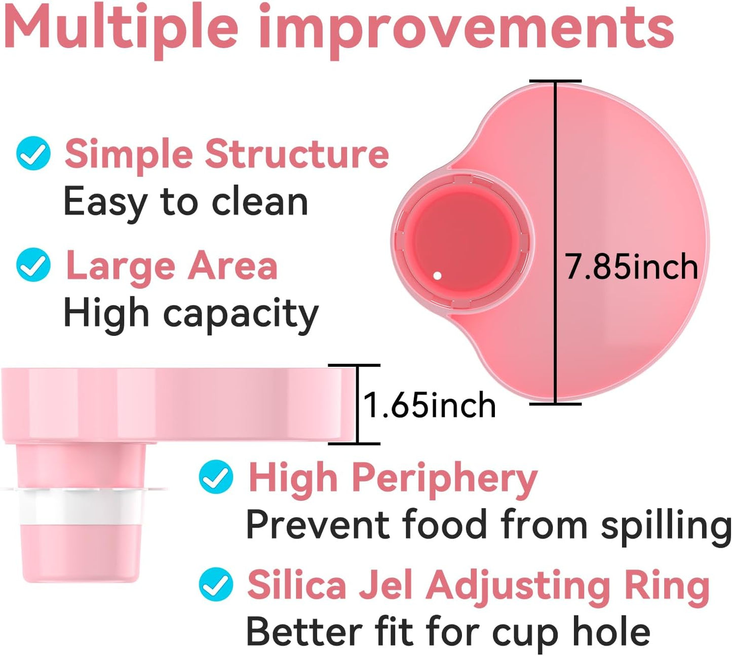[2 Packs] Kids Car Seat Tray, Travel Tray with Cup Holder for Toddler Baby, Kids Car Seat Food Snack Organizer for Road Trip, Stroller snack Organizer Travel Must Haves Toddler Must Haves (Black)