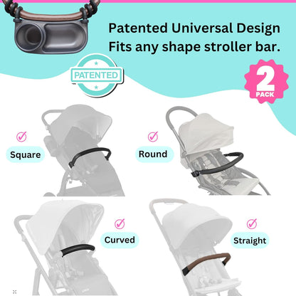 Swanoo Universal Stroller Snack Tray | Compatible With Nuna Mockingbird Bugaboo Uppababy | Stroller Bumper Bar Tray Attachment with Cup Holder | Baby Toddler Disneyland Essentials Stroller Accessories