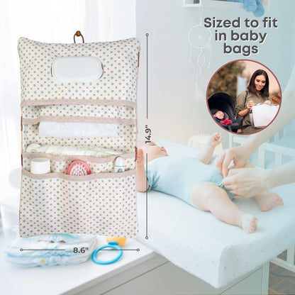 HAMUR Baby Diaper Bag Organizer – Travel-Friendly, Compact & Foldable | Stroller Pouch for Newborn Essentials – Must-Have for Boys & Girls (Leaves)
