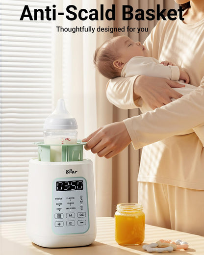 Bear Baby Bottle Warmer, Milk Warmer Breastmilk Bag Formula Fast Warming for New Born Baby Bottles, with Time Temp Control Automatic Shut Off at Home Use
