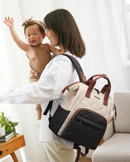 LOVEVOOK Small Diaper Bag Backpack, Mini Baby Bag for Girl Boy with Changing Pad, Diaper Backpack for Mom Dad with Stroller Buckles