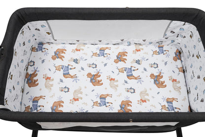 Bassinet Sheet Set 2 Pack Snug Fitted Bedside Sleeper Bassinet Sheets, Stretchy Ultra Soft, Unisex Boy Girl, Light Blue & Dinosaur