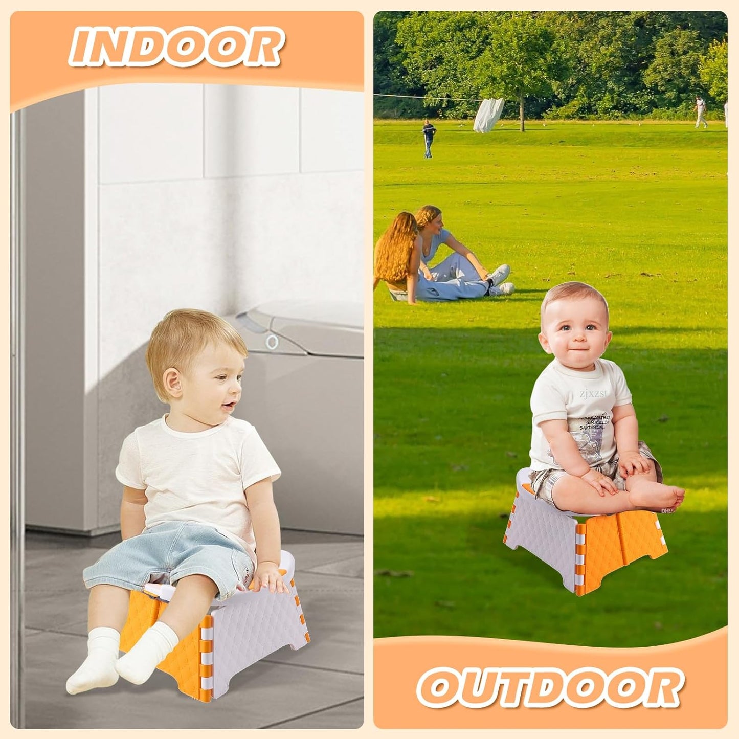 Portable Potty Chair for Toddlers with Splash-Proof Design, Foldable Travel Potty with Bag & 30 Refills - Kids Toilet for Car, Camping, Indoor - Easy Clean Baby Potty Training Seat(Red-blue)