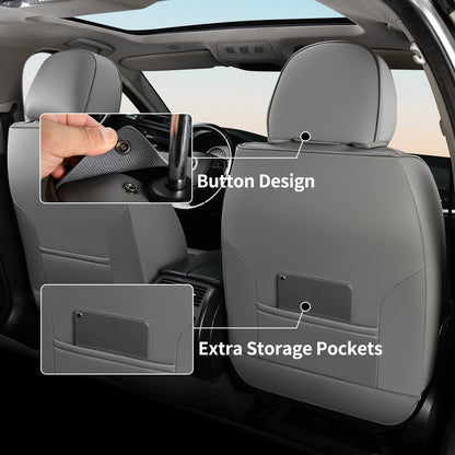 FLORICH Car Seat Covers Full Set, Automotive Seat Covers, Black Car Seat Cover, Waterproof Seat Protectors Universal fit for Car Truck Van SUV - Black