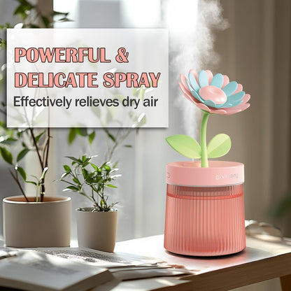 Cute Mini Humidifier 320mL Cool Mist Humidifie mute with 2 Mist Modes,for Home/Nursery/Office,Portable Mini Air Moisturizer,rechargeable mini humidifier(Gardenia pink)