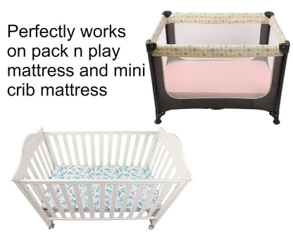 Onacosht Pack and Play Sheets 3 Pack for Baby Boy, Stretchy Jersey Knitted Portable Mini Crib Sheets Playard Mattress Cover, Woodland Animal Elephant Fox Lion Bear Giraffe Zebra Printing