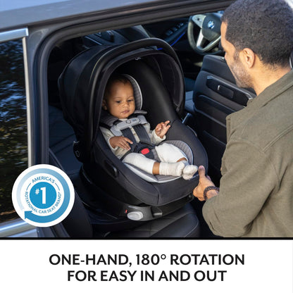 Evenflo Revolve180 LiteMax NXT Rotating Rear-Facing Lightweight Preemie and Infant Car Seat 3-30lbs. with SensorySoothe. Easy Install with Base (Agate Purple)