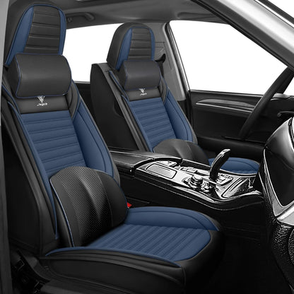 Seat Covers Fit for Mini Convertible 2009-2025 Premium Leather Car Seat Covers, Waterproof Non-Slip and Airbag Compatible, Fashion Car Seat Protector (Black Red,Front Set with Pillow)