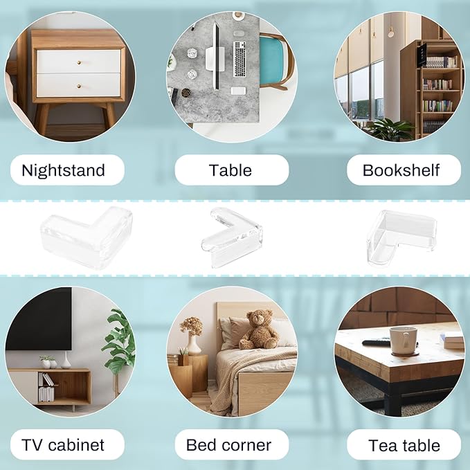23 Pack Corner Protector, Table Protectors, Clear Furniture Edge Safety & Corner Guards Bumpers Cushion to Cover Sharp Furniture & Table Edges