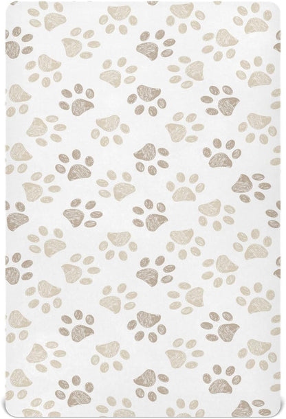Fall Cute Mushroom Leaves Fitted Crib Sheets Stretchy Portable Playard Sheets for Baby Toddler, Breathable Soft Mini Crib Mattress 52 x 28 in for Boys and Girls