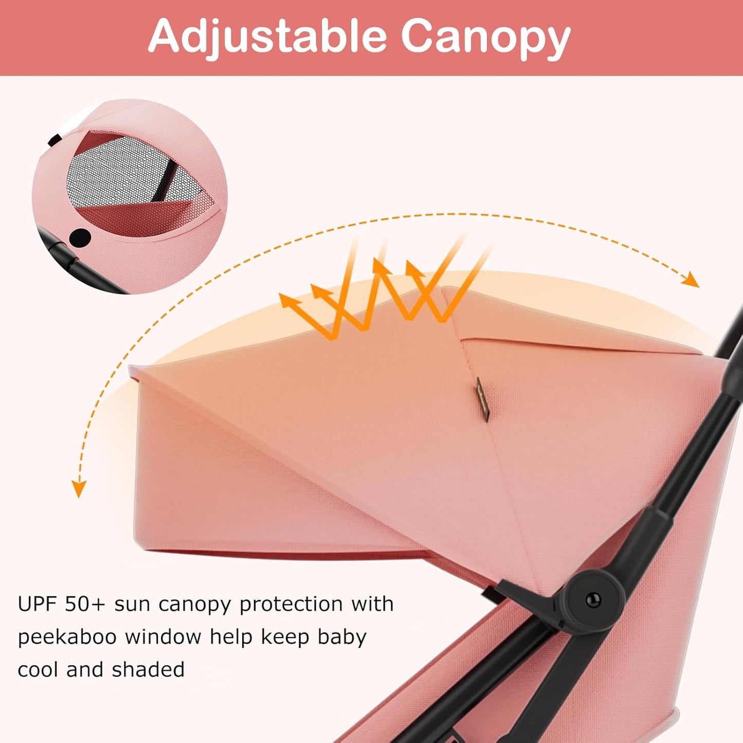 INFANS Ultra-Compact Fold Airplane Ready Travel Stroller, One-Hand Gravity Fold Near Flat Recline Seat, Foldable Toddler Stroller for Infant 6-36 Month