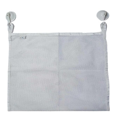 Bath Toy Organizer Includes Suction Cup Hooks and Adhesive Hooks and Tub Toy Mesh Bag White