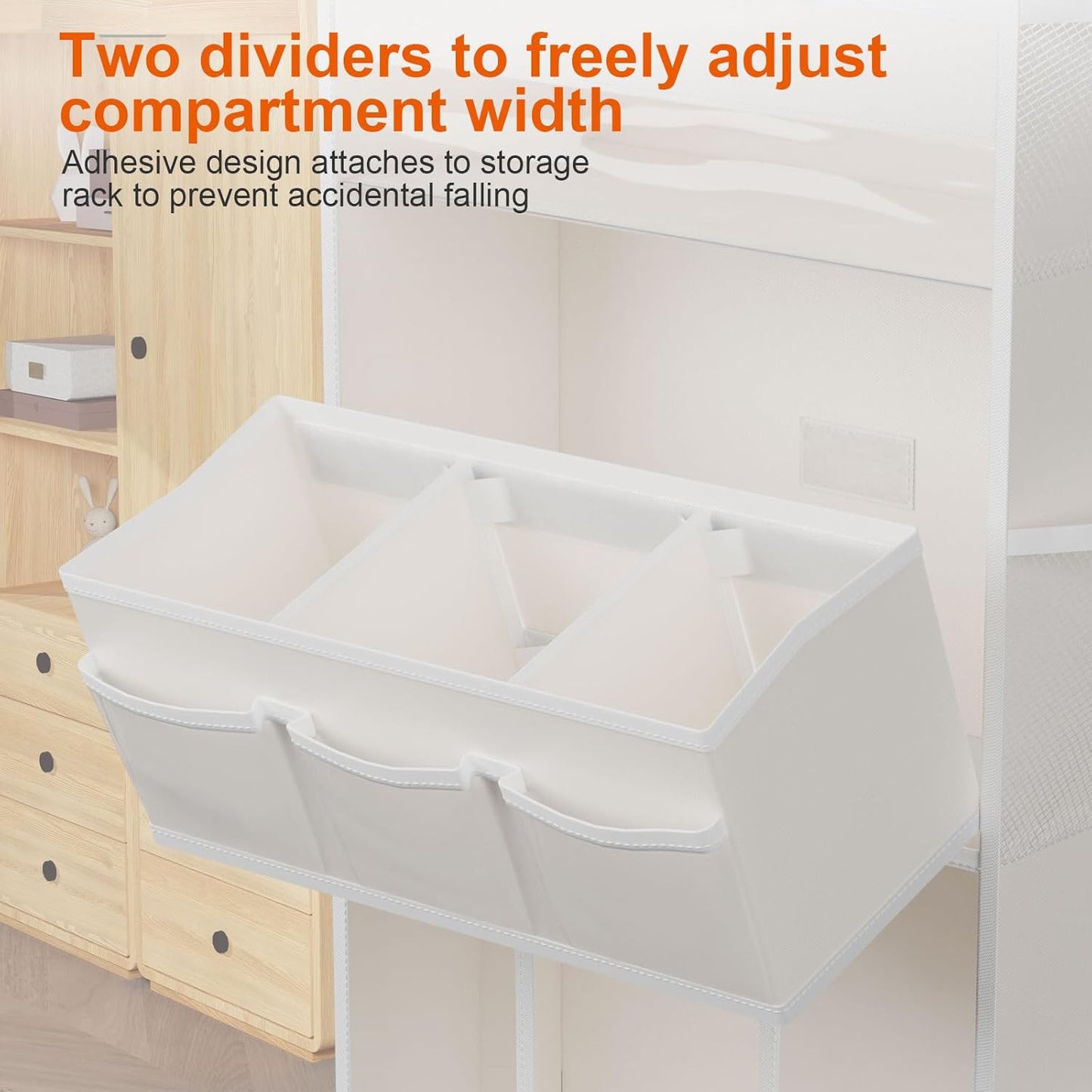 OneDream Over the Door Organizer for Nursery, 5-Tier Baby Clothes Organizer with Removable Storage Caddy, Hanging Behind Door Storage with Clear Pockets and Side Mesh Compartments, Grey