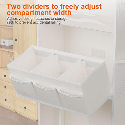 OneDream Over the Door Organizer for Nursery, 5-Tier Baby Clothes Organizer with Removable Storage Caddy, Hanging Behind Door Storage with Clear Pockets and Side Mesh Compartments, Grey
