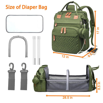 Astro alan Baby Diaper Bag with Changing Station, Waterproof Diaper Bag Backpack for Moms Dads with USB Charging Port, Baby Shower Gifts, Large Capacity diaper backpack, Grey