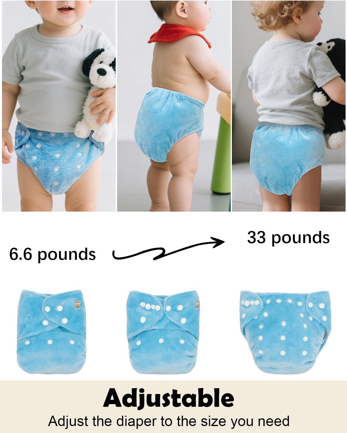 ALVABABY 12pcs Microfiber Inserts,Soft Cloth Diaper Liner,3-Layer Absorbent Inserts,Reusable for Baby Cloth Diapers 12T