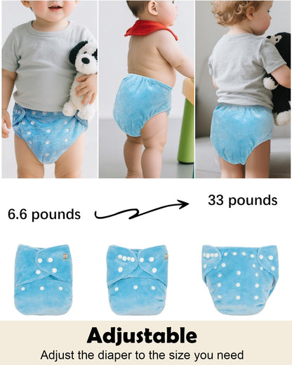 ALVABABY 12pcs Microfiber Inserts,Soft Cloth Diaper Liner,3-Layer Absorbent Inserts,Reusable for Baby Cloth Diapers 12T