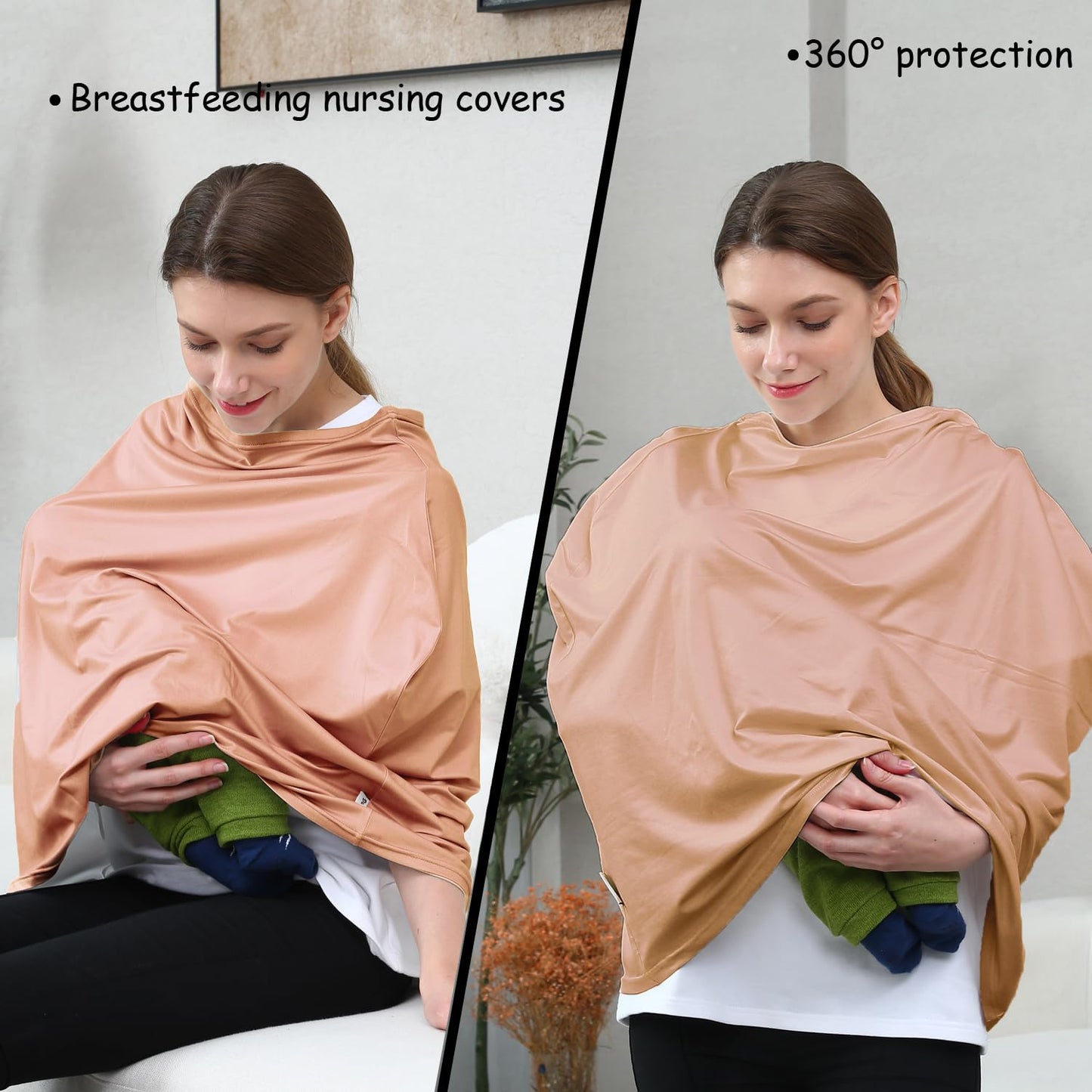 Car Seat Covers for Babies - Multi-use Carseat Canopy Cover Breastfeeding Covers, Stroller Canopy Cover (Navy Dinosaur)