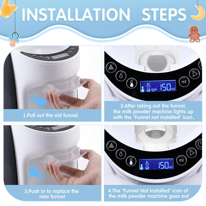 Remerry 1 Set Replacement Funnel Compatible with Baby Brezza Formula Pro Advanced Replacement Parts Funnel and Cover Compatible with Baby Formula Dispenser, Clear, Easy to Use and Clean