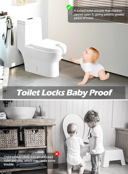 12 Pack Baby Proofing Safety Locks Child Safe for Cabinet Drawer Fridge Oven Dishwasher Doors, Toilet Seat & Lid, Adjustable Furniture Latches and Straps, 3M Adhesive No Drilling Button,Unlock Design