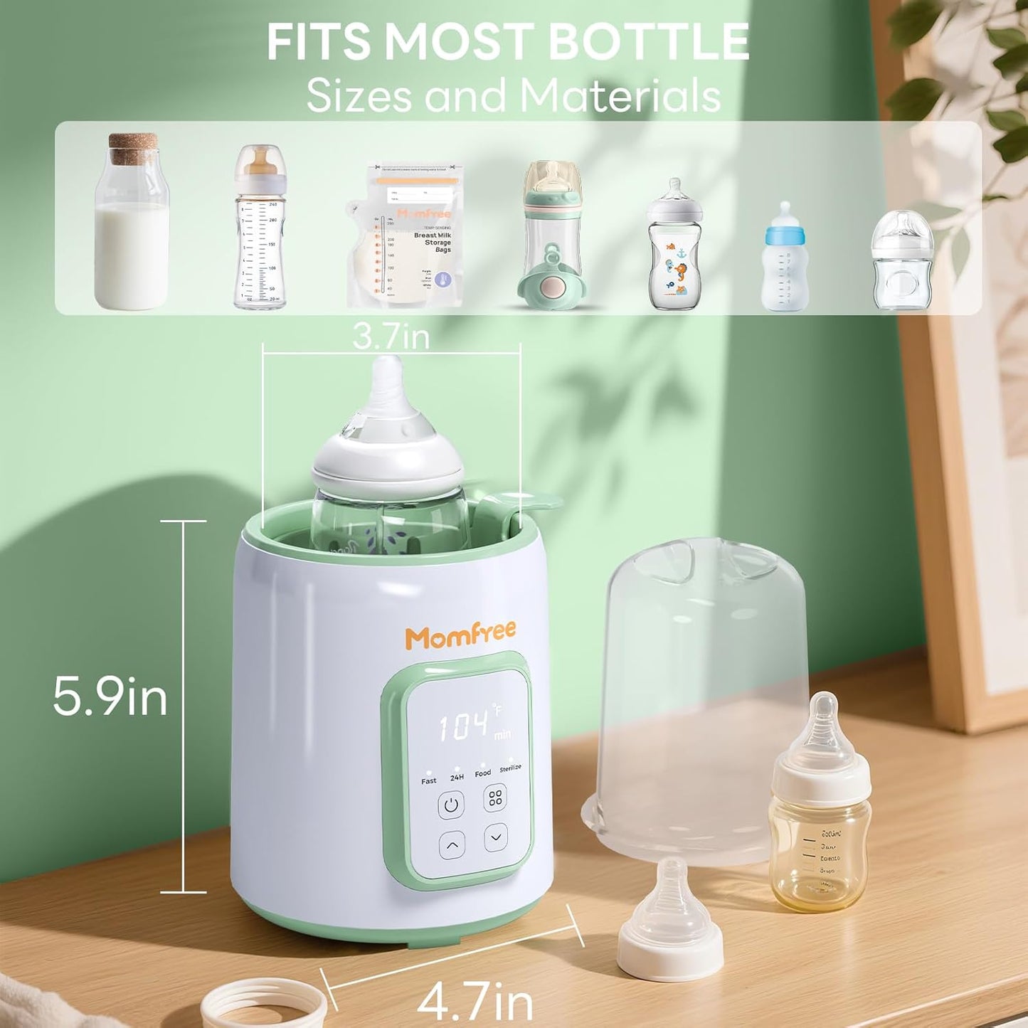 Bottle Warmer, 8-in-1 Fast Baby Bottle Warmer for Breastmilk and Formula,Milk Warmer with Accurate Temperature Control and Automatic Shut-Off,Multifunctional Bottle Warmers for All Bottles (Purple)