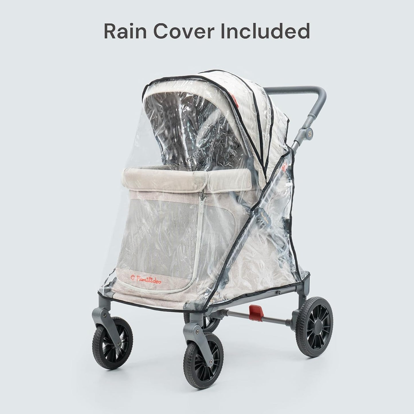 Familidoo Q1 Multi-Use Kids Wagon Stroller – Foldable, Lightweight & All-Terrain for Kids & Pets – 5-Point Safety Harness, Rain Cover & Compact Travel Design – Supports Up to 132 lbs (Sage Green)